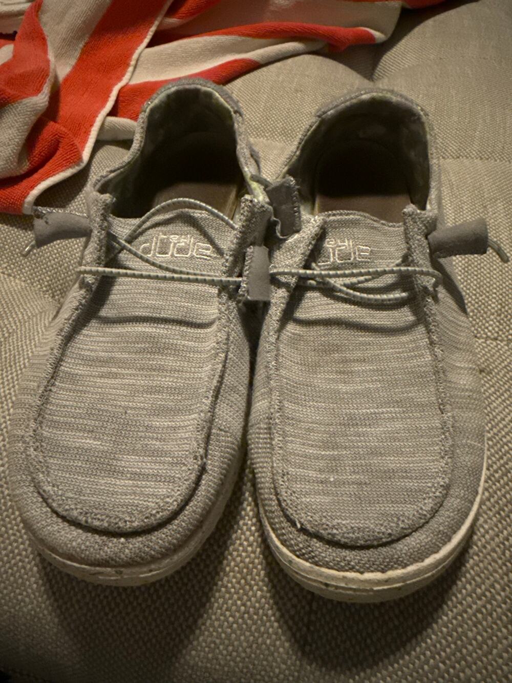 Hey Dudes Wendy Woven Gray Slip-On Lightweight Comfort Size 7 Women's